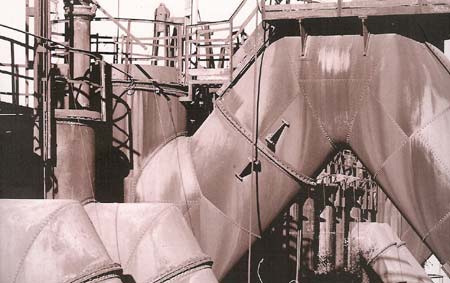 Blast furnace gas and wind pipes