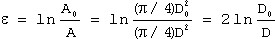 true strain stress curve area two part based diameter