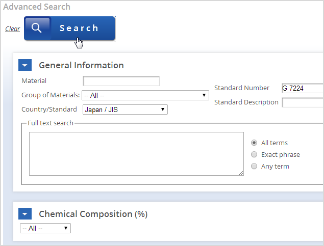 Defining search criteria