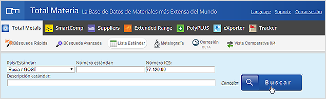 Definición de criterios de búsqueda 