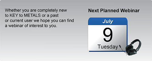 Registration for KEY to METALS Webinar