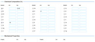 Metal properties: Example of combined steel properties search by composition and mechanical properties