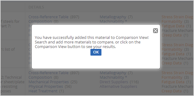 Adding your first material to Comparison View