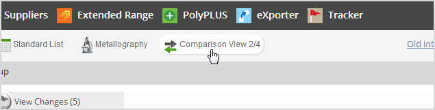Viewing your chosen materials in Comparison View