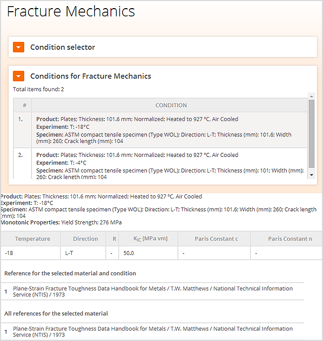 Viewing fracture mechanics data