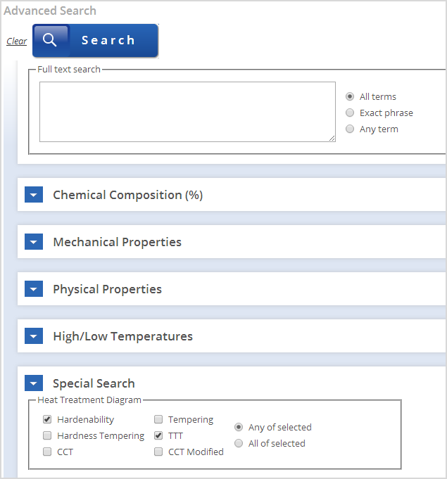 Defining search criteria
